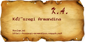 Kőszegi Armandina névjegykártya